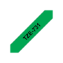 Brother , TZe-731 Laminated Tape , Black on Green , TZe , 8 m , 1.2 cm