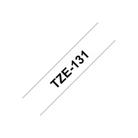 Brother , TZe-131 Laminated Tape , Black on Clear , TZe , 8 m , 1.2 cm
