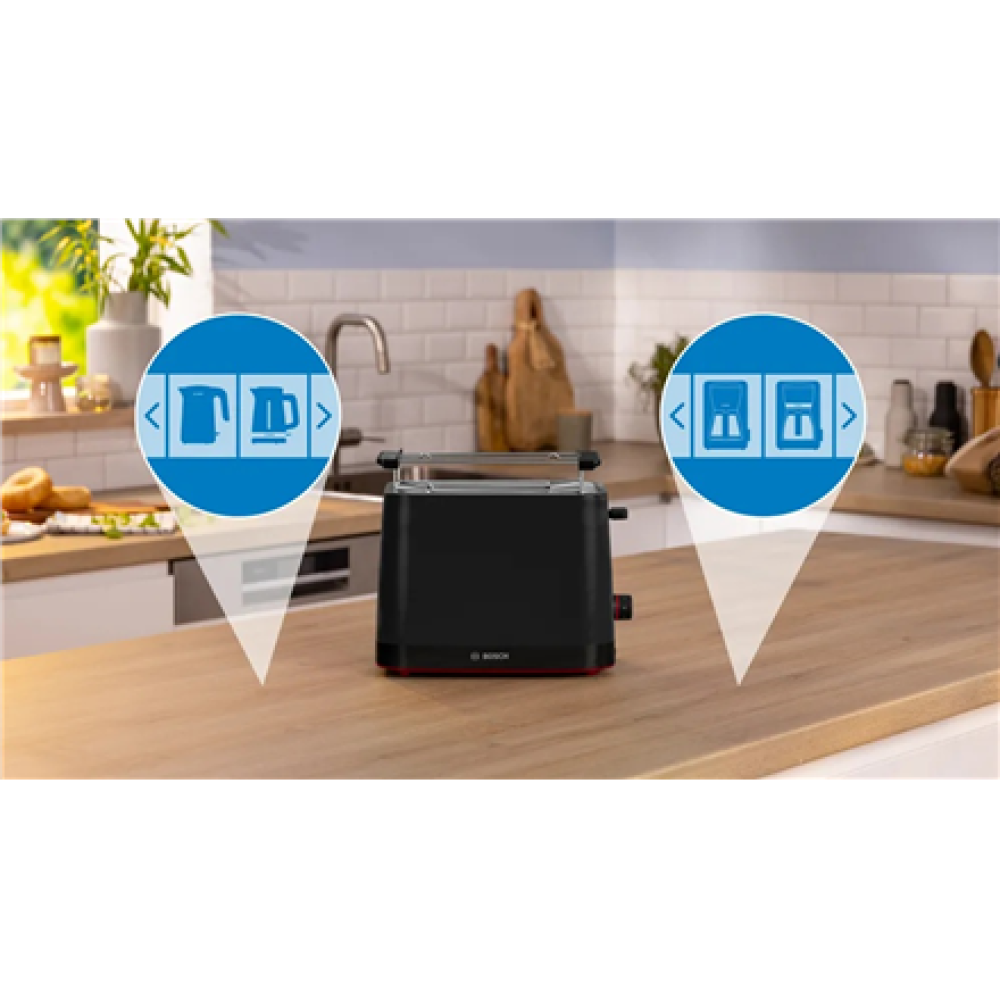 Bosch Compact Toaster , TAT3M123 MyMoment , Power 950 W , Number of slots 2 , Housing material Plastic , Black