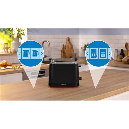 Bosch Compact Toaster , TAT3M123 MyMoment , Power 950 W , Number of slots 2 , Housing material Plastic , Black