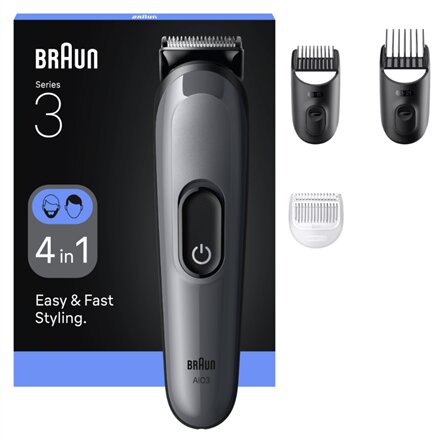 Braun 4-in-1 Grooming Kit , All-in-One Series 3 AIO3500 , Cordless , Number of length steps 14 , Black