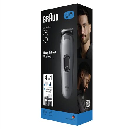 Braun 4-in-1 Grooming Kit , All-in-One Series 3 AIO3500 , Cordless , Number of length steps 14 , Black