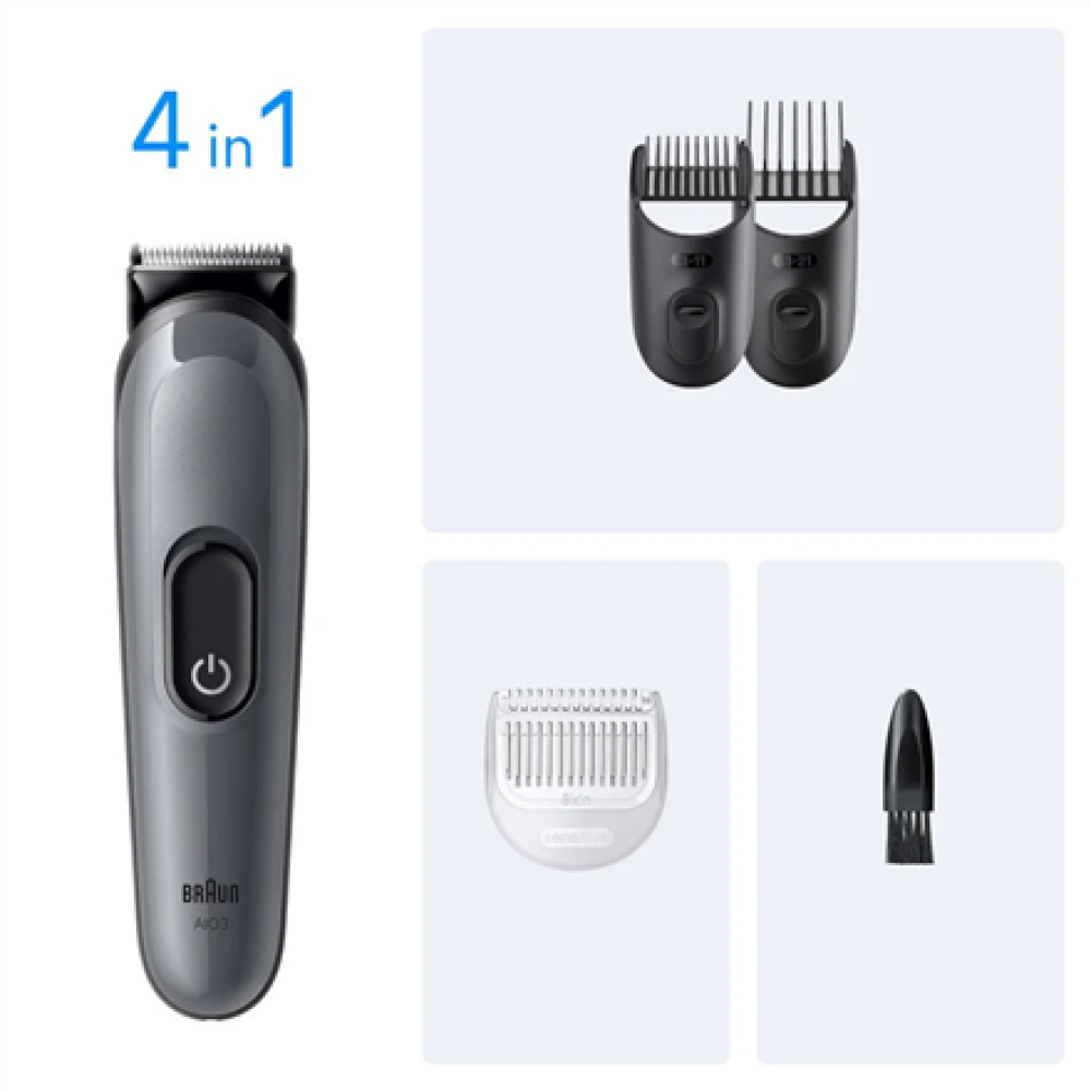 Braun 4-in-1 Grooming Kit , All-in-One Series 3 AIO3500 , Cordless , Number of length steps 14 , Black