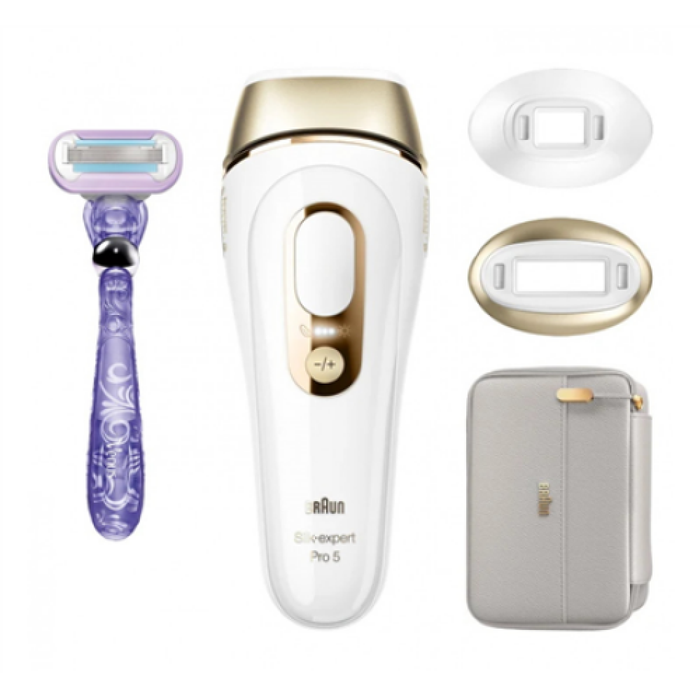Braun , PL5157 Silk-expert Pro 5 IPL , Epilator , Operating time (max) min , Bulb lifetime (flashes) 400.000 , Number of power levels 10 , White/Gold