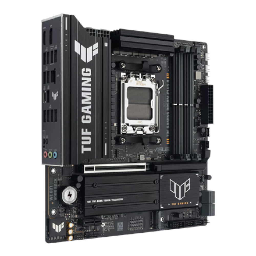 Asus TUF GAMING B850M-PLUS II , Processor family AMD , Processor socket AM5 , DDR5 , Supported hard disk drive interfaces SATA, M.2 , Number of SATA connectors 4