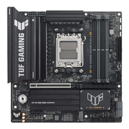 Asus TUF GAMING B850M-PLUS II , Processor family AMD , Processor socket AM5 , DDR5 , Supported hard disk drive interfaces SATA, M.2 , Number of SATA connectors 4