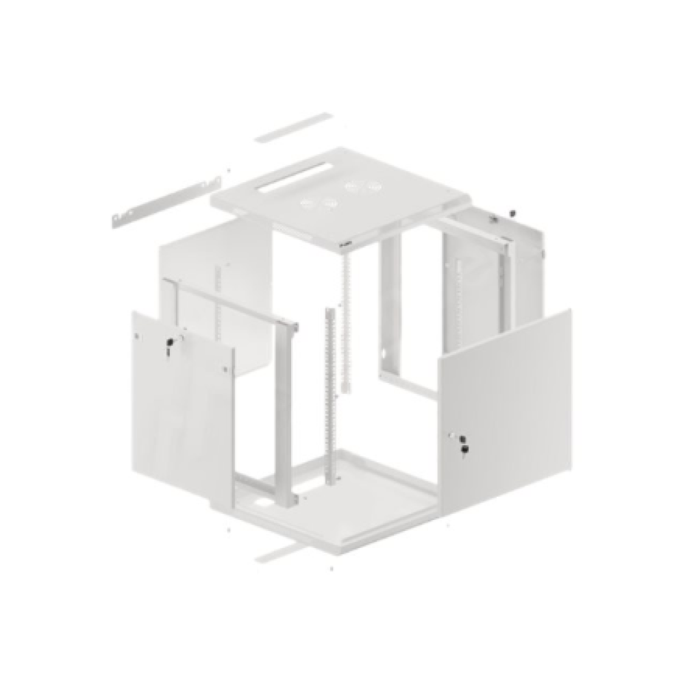 Lanberg , Rack cabinet 19 wall-mount 12U/600x600 for self-assembly with metal door (flat pack) , WF01-6612-00S , Grey