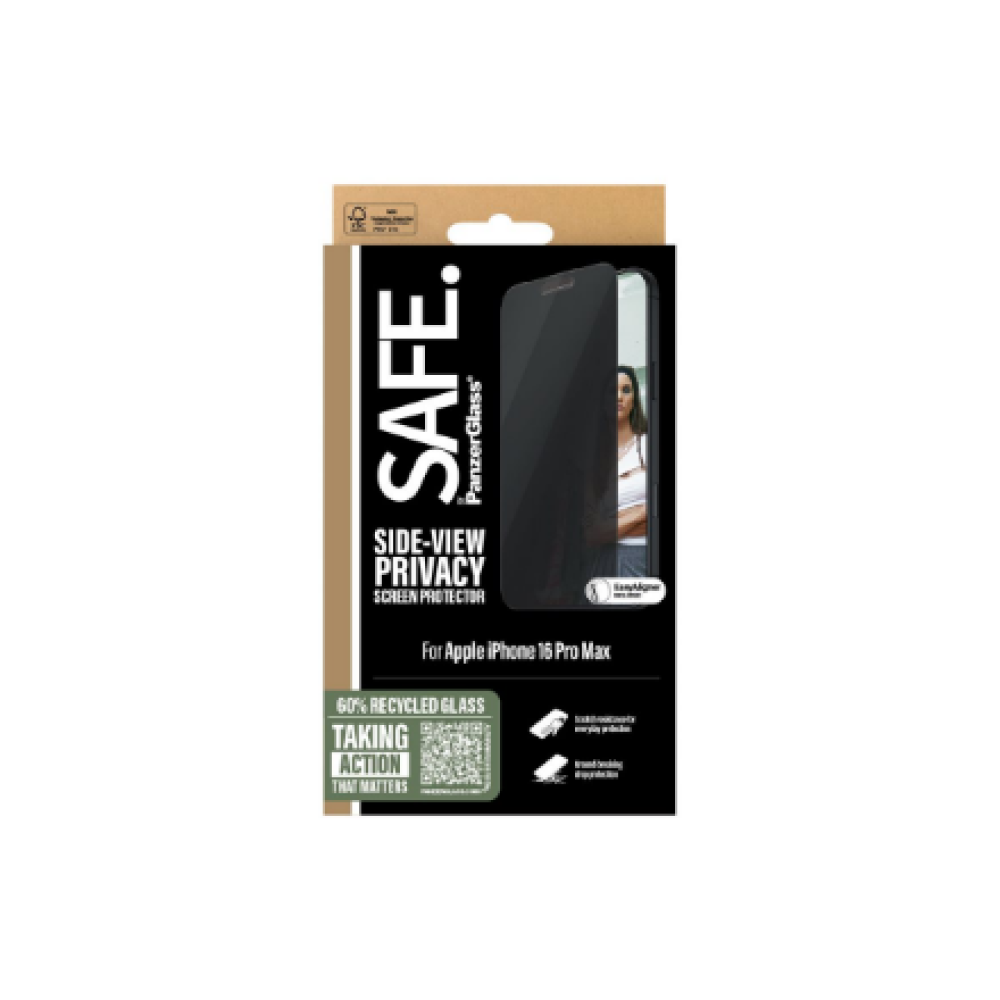 PanzerGlass Screen protector , Apple , iPhone 16 Pro Max , Glass , Black , Ultra-Wide Fit