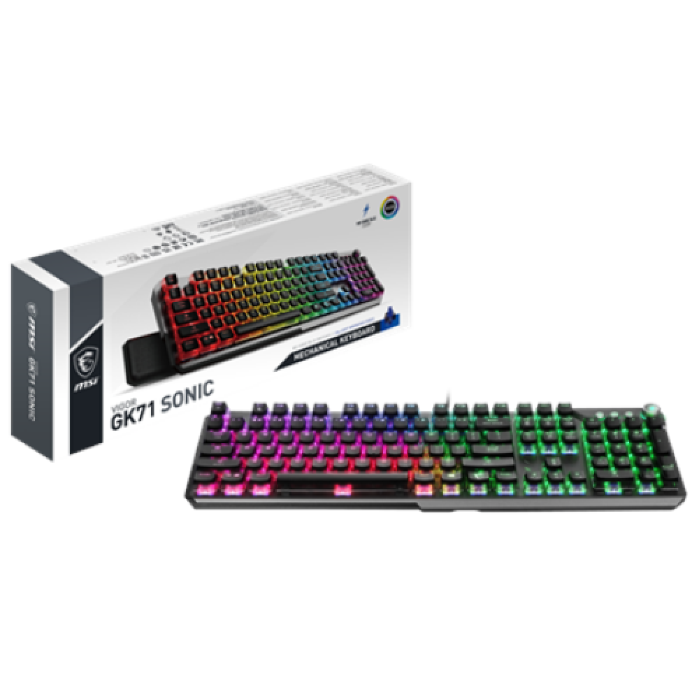 MSI , Gaming Keyboard , VIGOR GK71 SONIC BLUE , Gaming Keyboard , Wired , RGB LED light , US , Black , Numeric keypad , Blue Switches