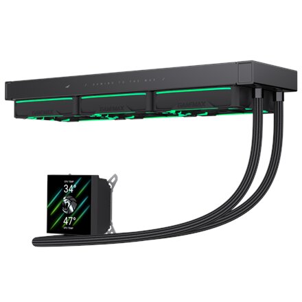 Gamemax CPU Liquid Cooler , HAILSTORM 360 LCD BK , Black