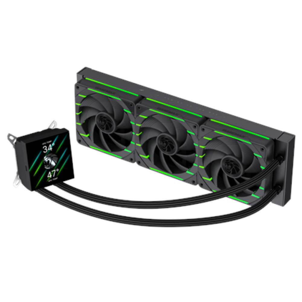 Gamemax CPU Liquid Cooler , HAILSTORM 360 LCD BK , Black