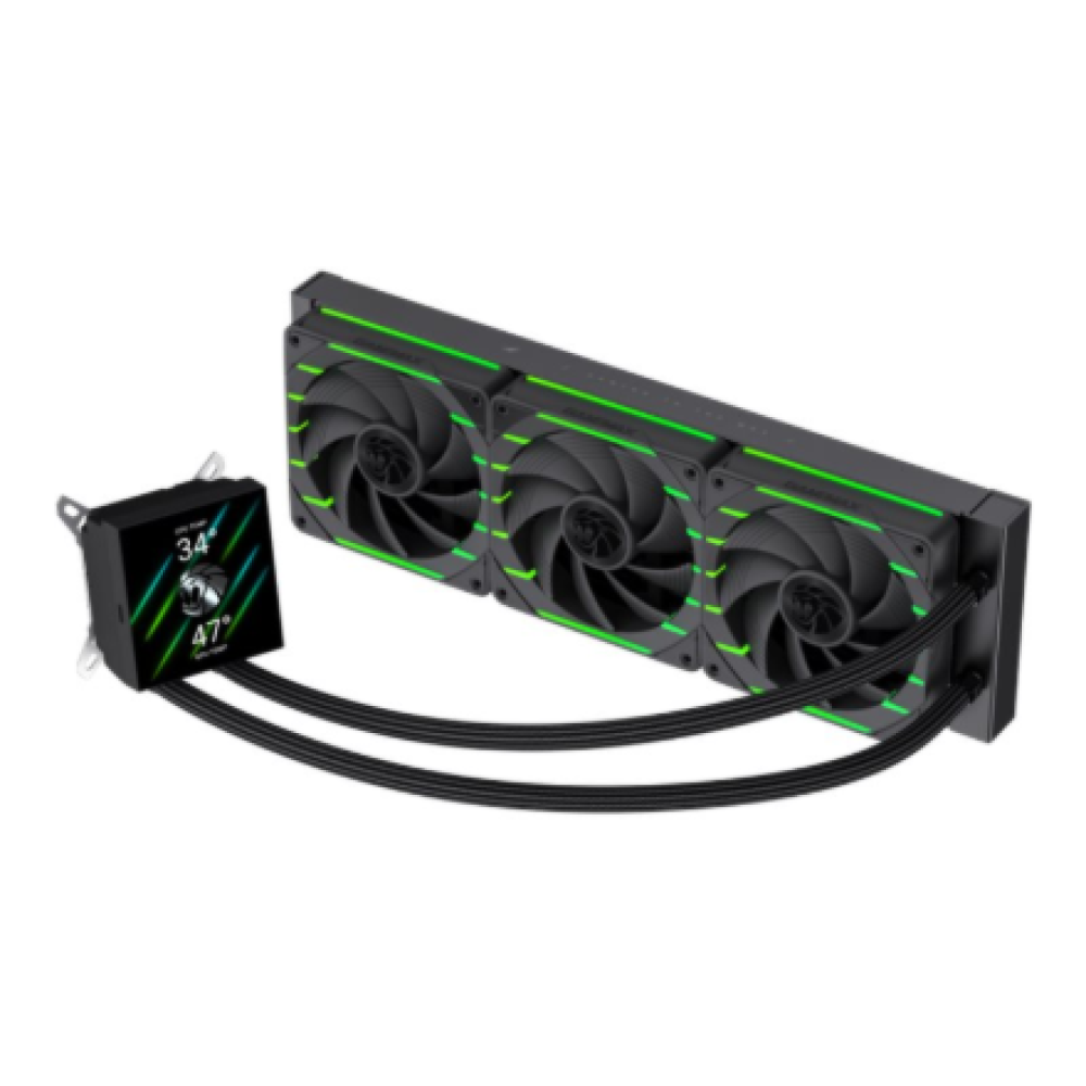 Gamemax CPU Liquid Cooler , HAILSTORM 360 LCD BK , Black