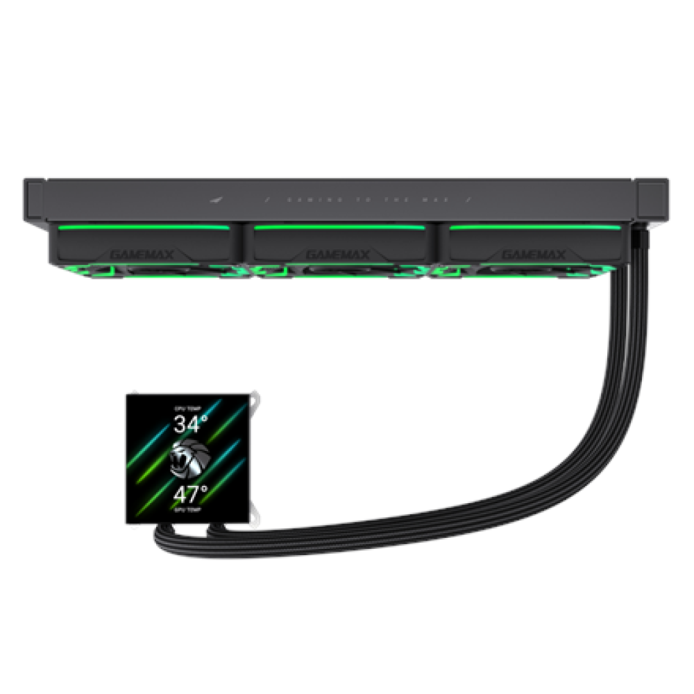 Gamemax CPU Liquid Cooler , HAILSTORM 360 LCD BK , Black
