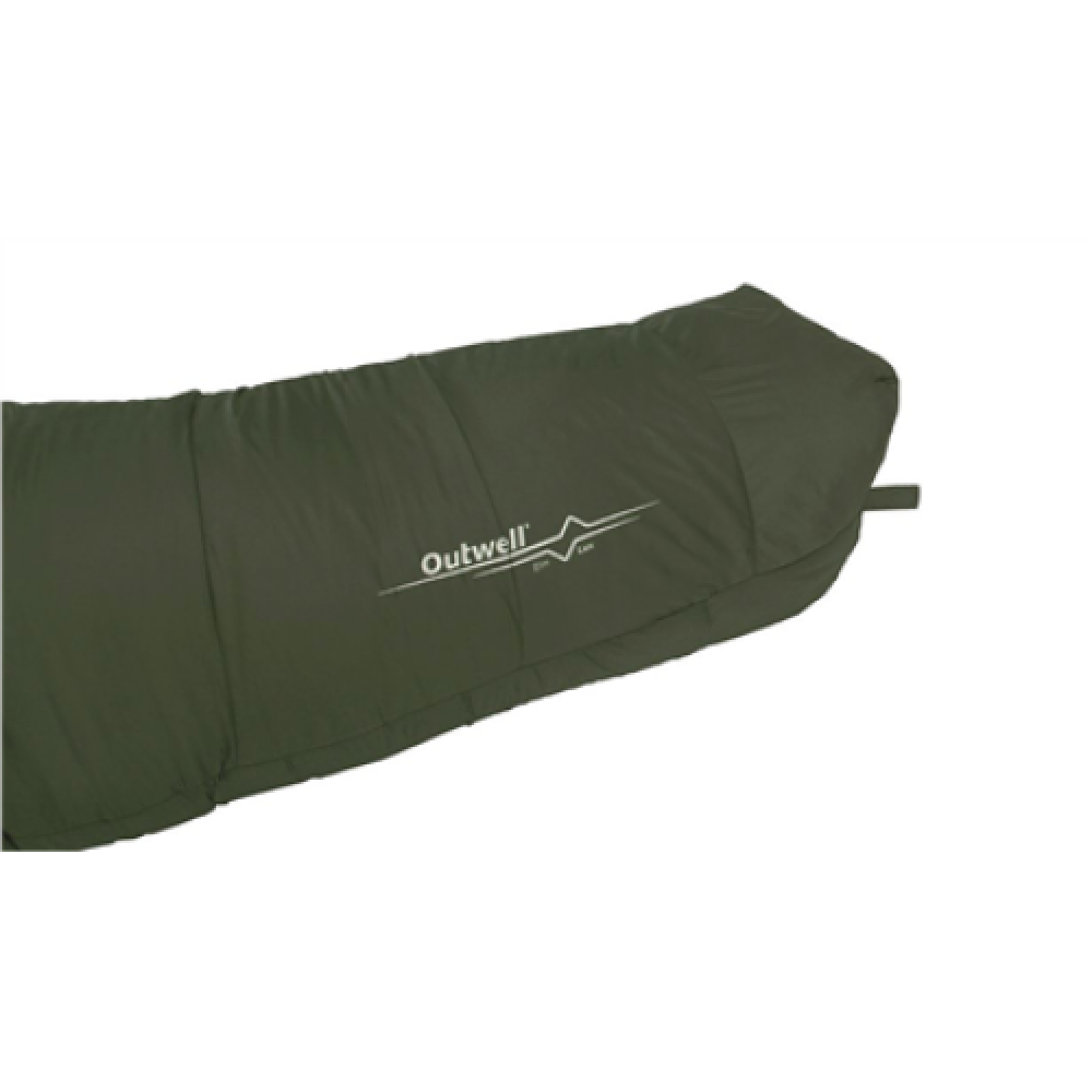 Outwell Elm Lux Sleeping Bag 220 x 85 cm 2 way open - auto lock Dark Green