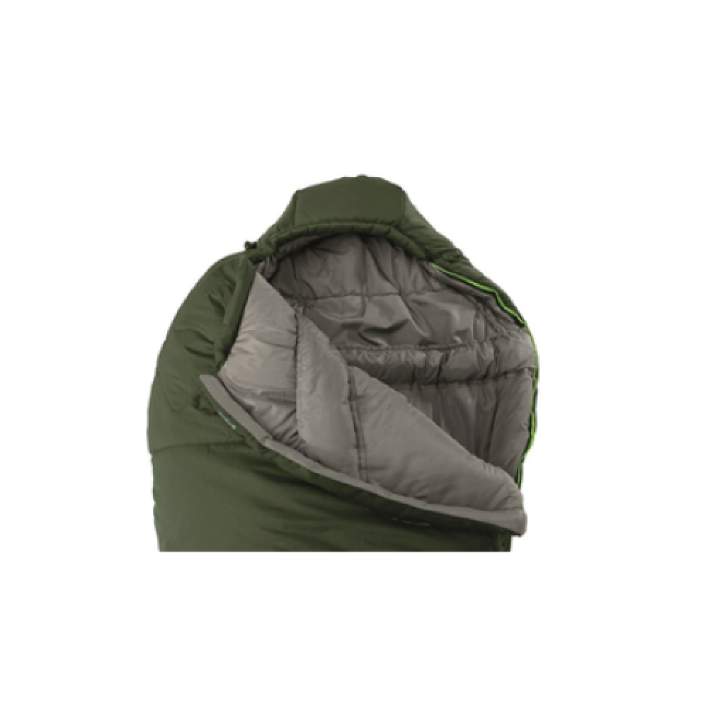 Outwell Elm Lux Sleeping Bag 220 x 85 cm 2 way open - auto lock Dark Green