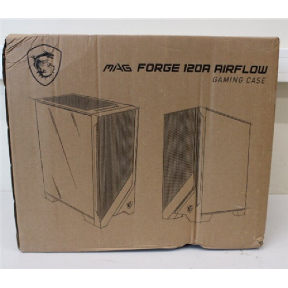 SALE OUT. MSI MAG FORGE 120A AIRFLOW , PC Case , MAG FORGE 120A AIRFLOW , Side window , Black , Mid-Tower , DAMAGED PACKAGING , Power supply included No , ATX