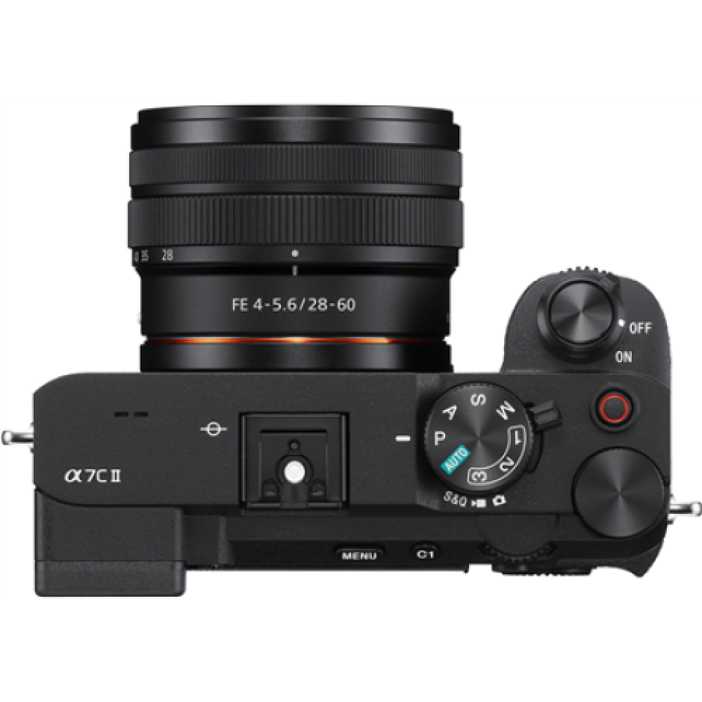 Mirrorless Camera Kit , Black , Fast Hybrid AF , ISO 204800 , Magnification 0.70 x , 33 MP , Full-Frame Camera kit with 28-60mm Lens , Alpha A7C II , CMOS , Viewfinder , Wi-Fi