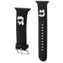 Karl Lagerfeld , Apple Watch Strap KLAWLSLKCNK , Black , Silicone/Stainless Steel