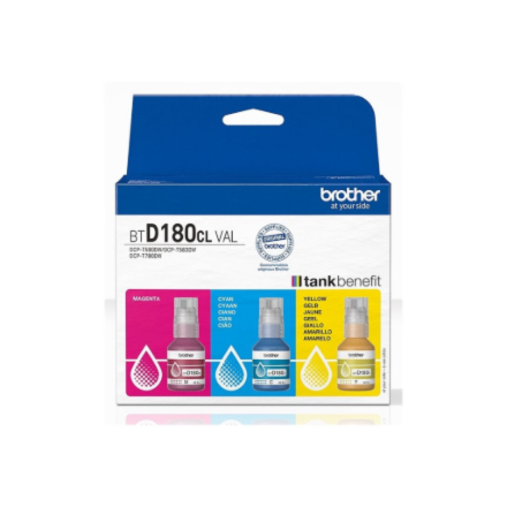 Brother BTD180CL , Ink refill , Yellow, Cyan, Magenta
