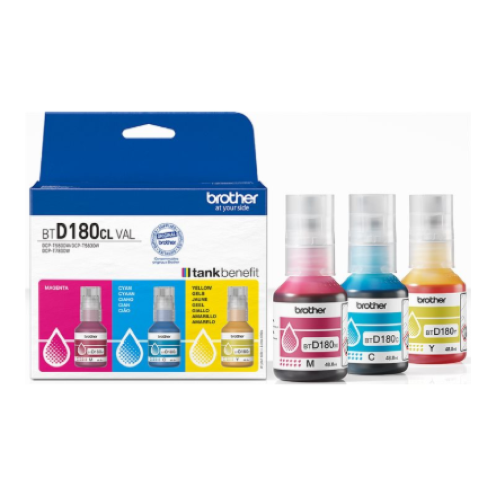 Brother BTD180CL , Ink refill , Yellow, Cyan, Magenta