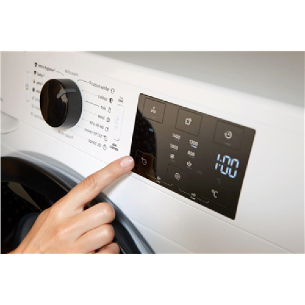 Gorenje , Washing Machine , WNEI84BS , Energy efficiency class B , Front loading , Washing capacity 8 kg , 1400 RPM , Depth 54.5 cm , Width 60 cm , Display , LED , Steam function , Self-cleaning , White
