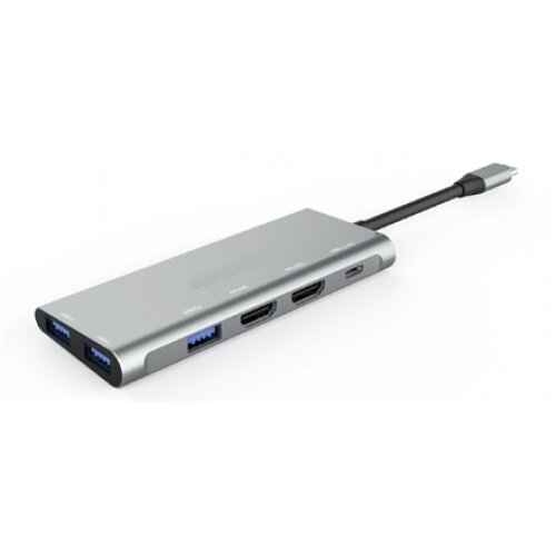 Gembird USB Type-C 3-in-1 multi-port adapter A-CM-COMBO3-01 0.15 m, Grey, USB Type-C