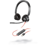 Poly Blackwire 3320, BW3320 USB-A Poly USB-A Headset Built-in microphone Black USB Type-A Wired