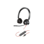 Poly Blackwire 3320, BW3320 USB-A Poly USB-A Headset Built-in microphone Black USB Type-A Wired
