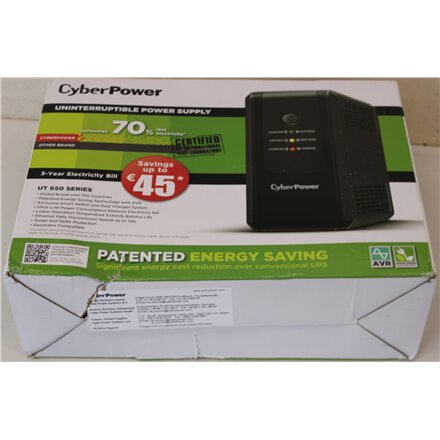 SALE OUT. CyberPower UT650EG Backup UPS Systems , SALE OUT. , CyberPower Backup UPS Systems , UT650EG , 650 VA , 360 W , DAMAGED PACKAGING