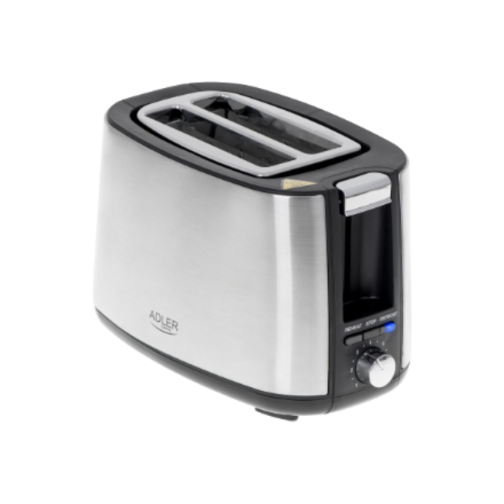 Adler , Toaster , AD 3214 , Power 750 W , Number of slots 2 , Housing material Stainless steel , Silver