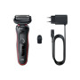 Braun , Shaver , 51-R1000s , Operating time (max) 50 min , Wet & Dry , Black/Red