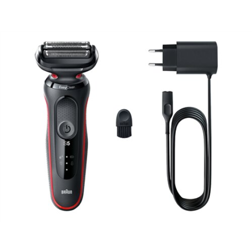 Braun , Shaver , 51-R1000s , Operating time (max) 50 min , Wet & Dry , Black/Red