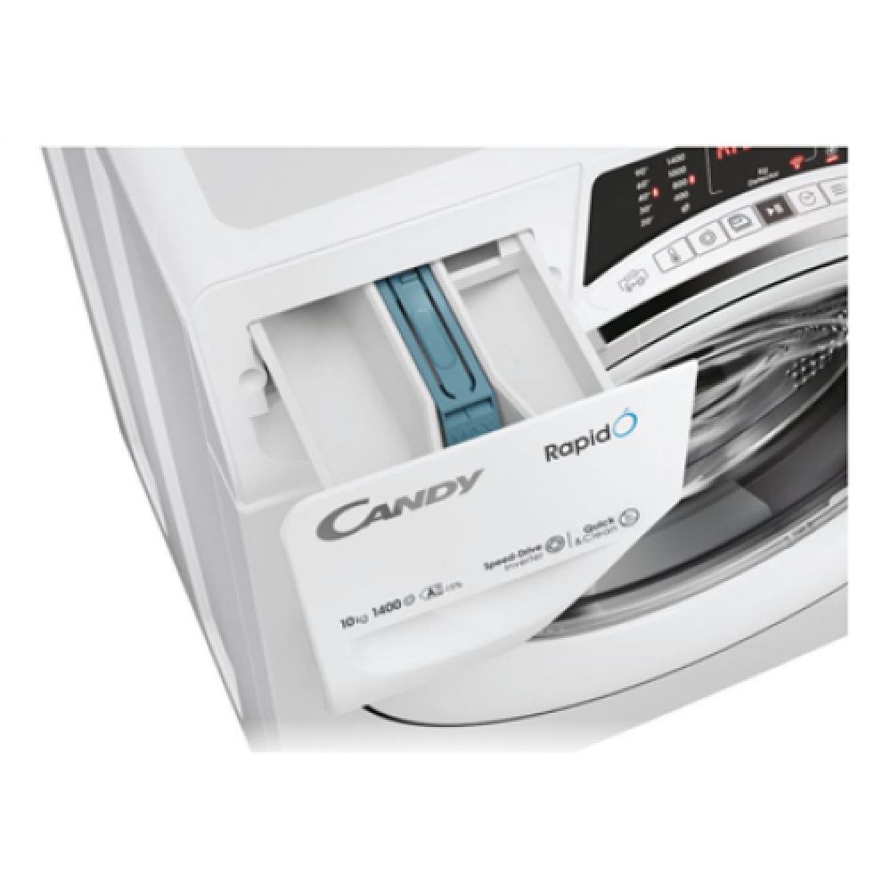 Candy , Washing Machine , RO 4106DWMC7/1-S , Energy efficiency class A , Front loading , Washing capacity 10 kg , 1400 RPM , Depth 58 cm , Width 60 cm , TFT , Steam function , White