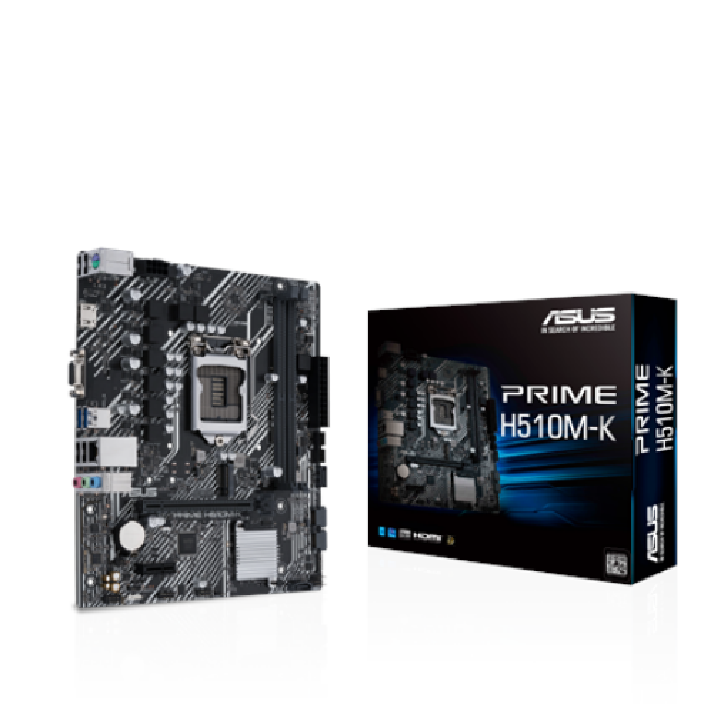 Asus , PRIME H510M-K , Processor family Intel , Processor socket LGA1200 , DDR4 , Memory slots 2 , Supported hard disk drive interfaces SATA, M.2 , Number of SATA connectors 4 , Chipset H510 , Micro ATX