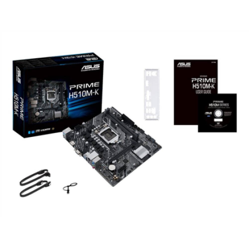 Asus , PRIME H510M-K , Processor family Intel , Processor socket LGA1200 , DDR4 , Memory slots 2 , Supported hard disk drive interfaces SATA, M.2 , Number of SATA connectors 4 , Chipset H510 , Micro ATX