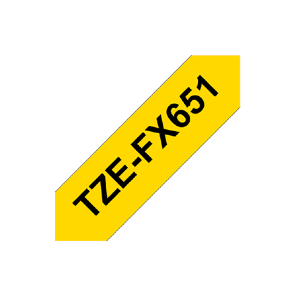 Brother , TZe-FX651 Flexible ID Laminated Tape , Black on Yellow , TZe , 8 m , 2.4 cm