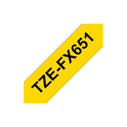Brother , TZe-FX651 Flexible ID Laminated Tape , Black on Yellow , TZe , 8 m , 2.4 cm
