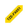 Brother , TZe-FX651 Flexible ID Laminated Tape , Black on Yellow , TZe , 8 m , 2.4 cm