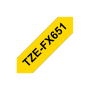 Brother , TZe-FX651 Flexible ID Laminated Tape , Black on Yellow , TZe , 8 m , 2.4 cm