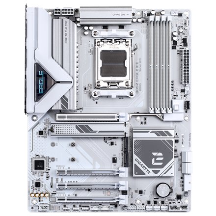 Gigabyte B850 EAGLE ICE , Processor family AMD , Processor socket AM5 , DDR5 , Supported hard disk drive interfaces SATA, M.2 , Number of SATA connectors 4