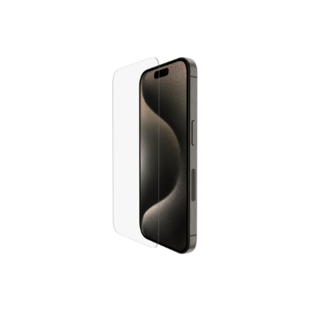 Belkin , ScreenForce Pro , UltraGlass2 Anti-Microbial Screen Protector , Apple , For iPhone 15 Pro , Glass , Transparent , Clear Screen Protector