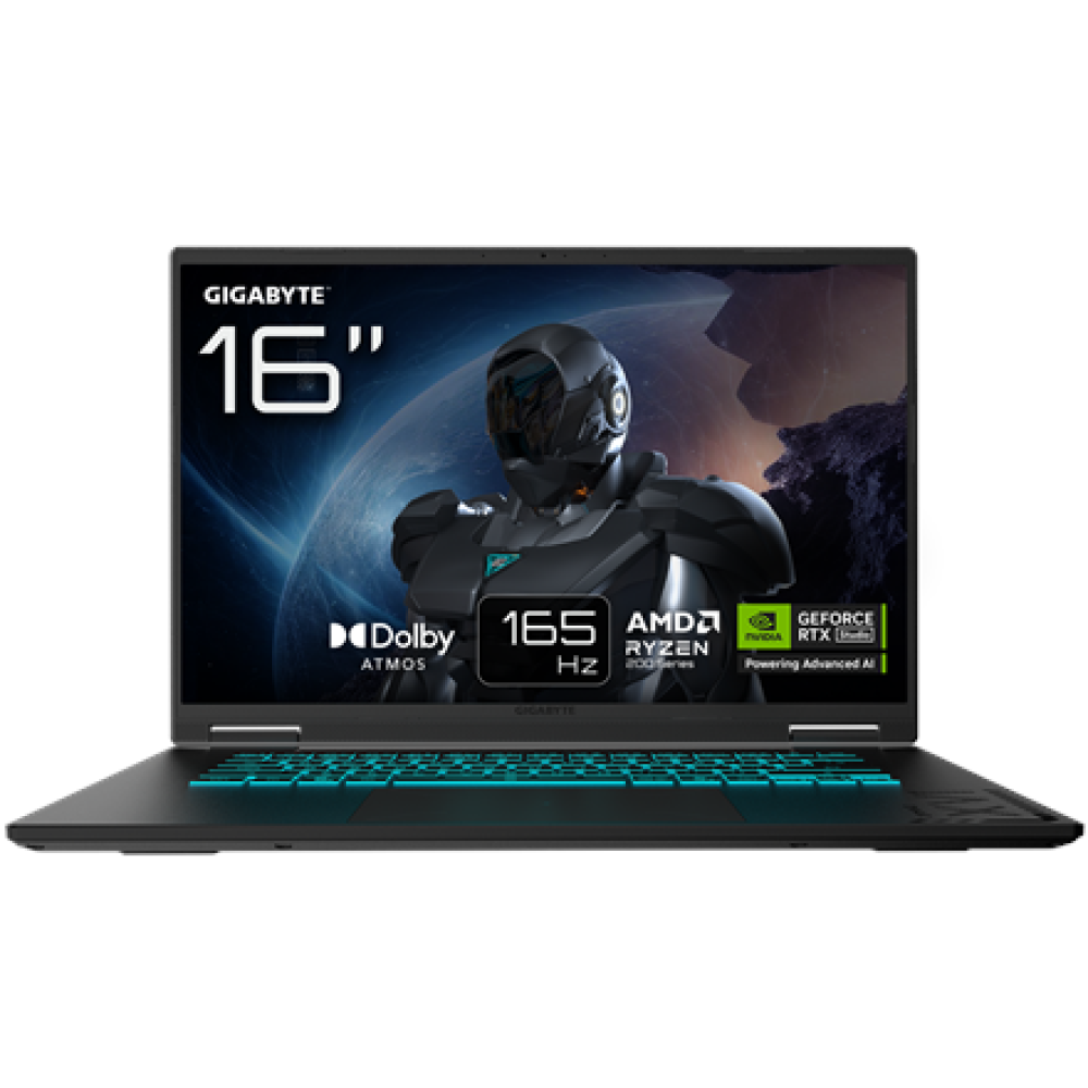 Gigabyte A16 GAMING 3VHK3EEC93SH , Black Steel , 16 , IPS , QHD+ , 2560 x 1600 pixels , 165 Hz , AMD Ryzen 7 , 260 , 16 GB , Solid-state drive capacity 512 GB , NVIDIA GeForce RTX 5060 , GDDR7 , 8 GB , Windows 11 Home , 802.11ax , Bluetooth version 5.3 , 