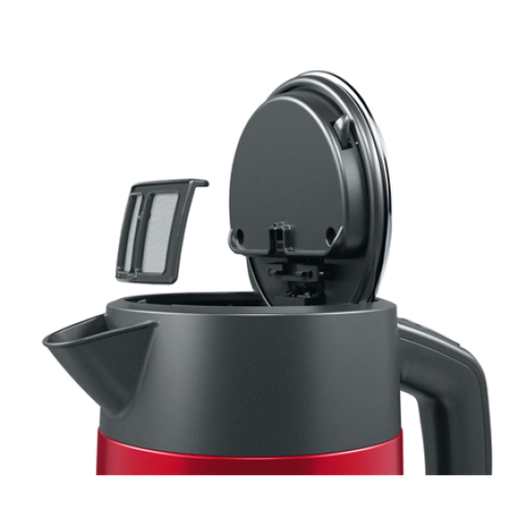 Bosch , Kettle , DesignLine TWK4P434 , Electric , 2400 W , 1.7 L , Stainless steel , 360° rotational base , Red/Black