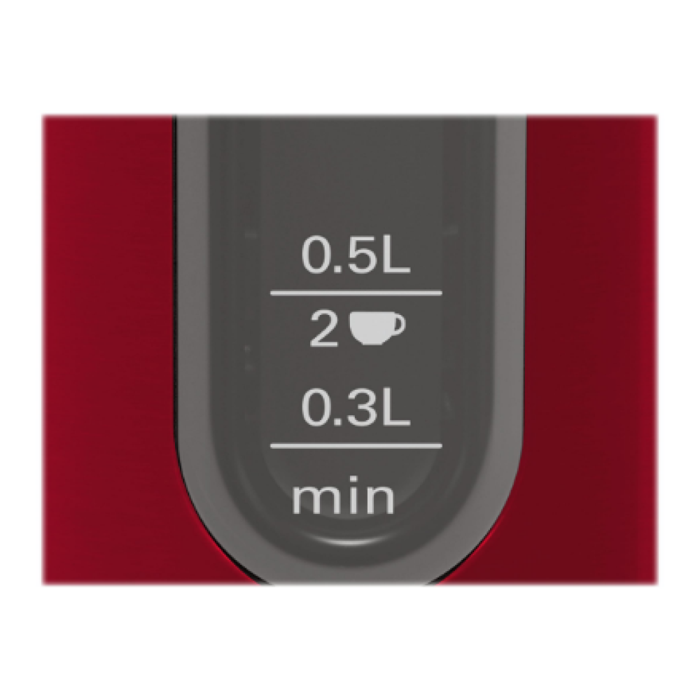 Bosch , Kettle , DesignLine TWK4P434 , Electric , 2400 W , 1.7 L , Stainless steel , 360° rotational base , Red/Black