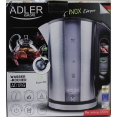 SALE OUT. Adler AD 1216 Cordless Water Kettle, 1.7L, 2000W, Filter, Boil-dry protection, Rotary base 360 degree, Illumination, Inox body , SALE OUT. Adler , Kettle , AD 1216 , Standard , 2000 W , 1.7 L , Stainless steel , 360° rotational base , Stainless 