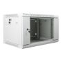Lanberg Rack cabinet 19 wall-mount 6U/600x450 (flat pack) with glass door V2, grey , Lanberg
