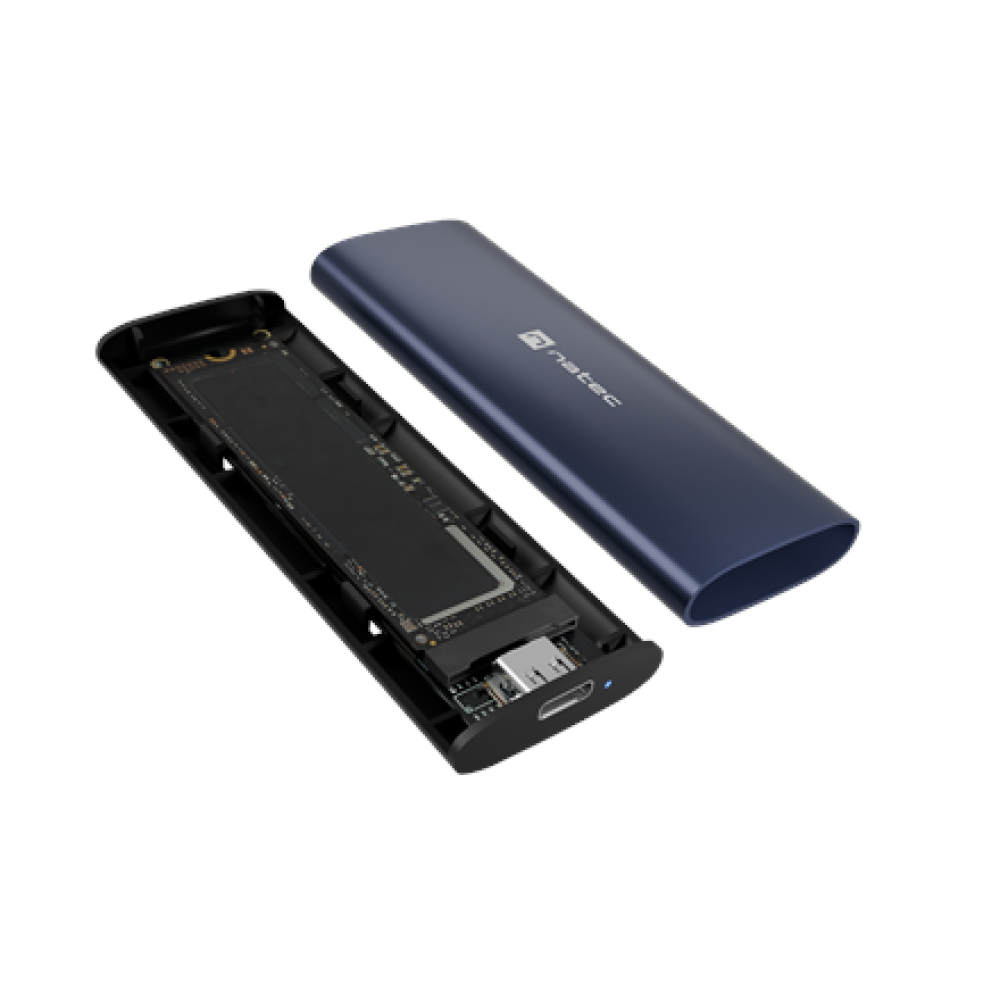 Natec , Rhino M.2 NVME Lite USB-C External, Gen 2 Steel Navy , Solid-state drive interface NVMe