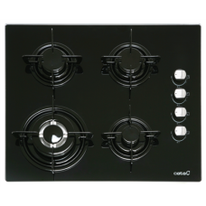 CATA , Hob , CI 631 A/A 08041412 , Gas on glass , Number of burners/cooking zones 4 , Rotary knobs , Black
