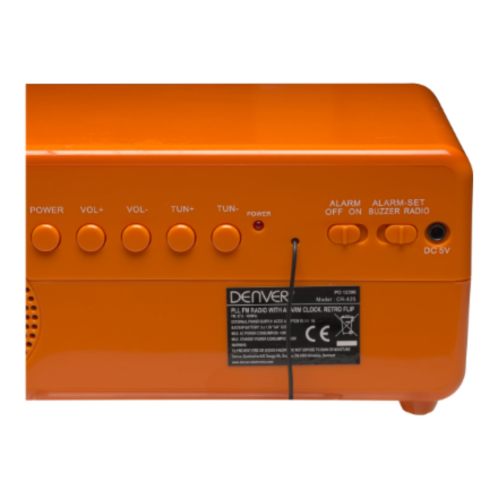 Denver CR-425 retro clock radio orange , Denver