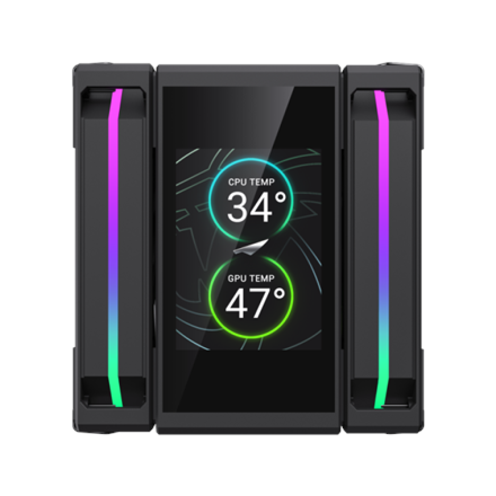 Gamemax CPU Air Cooler , SIGMA 620 LCD BK , Black